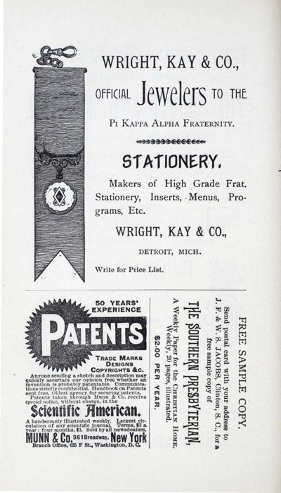 The Southern Presbyterian Advertisement, December 1906